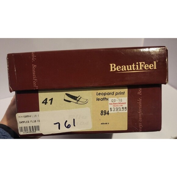 New Beautifeel 41 Leopard Animal Print Slip On Loafers Women's Soft Leather $400 - Picture 6 of 16